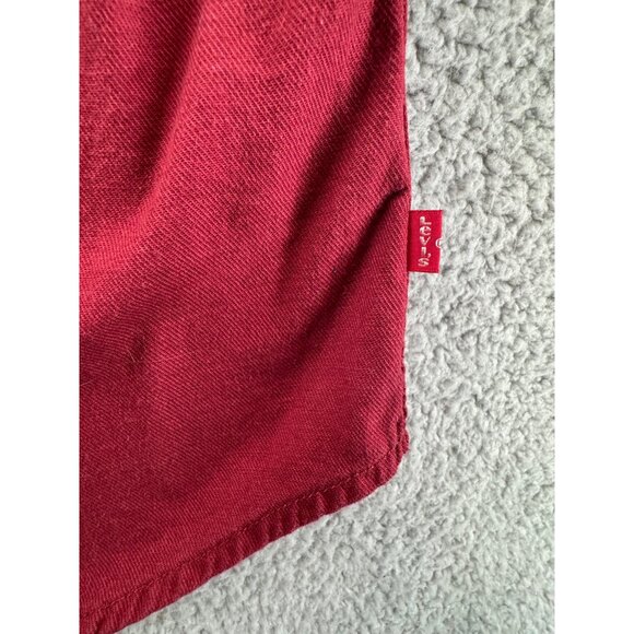 Levis Mens Red Button-Up Long Sleeve Shirt Size Large - Picture 3 of 8